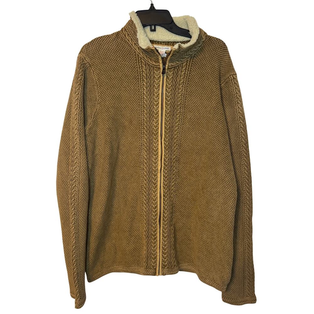 Carbon2Cobalt Men's Wharf Zip Sweater - Pecan - Large